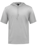 Gray short-sleeve hoodie on a white background