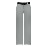 Gray pants with a black belt on a white background