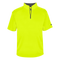 Yellow short-sleeve shirt with a brand logo on a white background