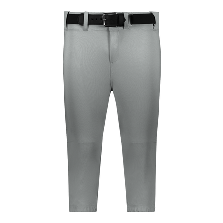 Grey pants with a black belt on a grey background