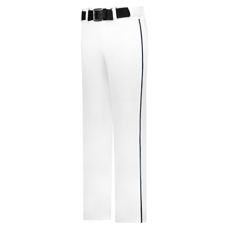White pants with a black belt on a white background