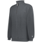 Gray long-sleeve shirt with a quarter zip on a white background

