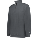 Gray long-sleeve shirt with a quarter zip on a white background

