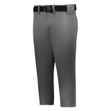 Gray pants with a black belt on a white background