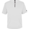 White short-sleeve shirt with a zipper on a white background