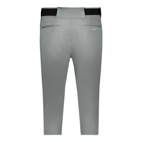 Grey pants with a black belt on a grey background