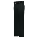 Black pants with a belt on a white background