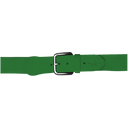 Green belt with a silver buckle on a white background