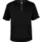 Black short-sleeve pullover with a quarter zip on a white background