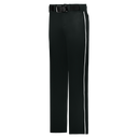 Black pants with a white stripe on a white background