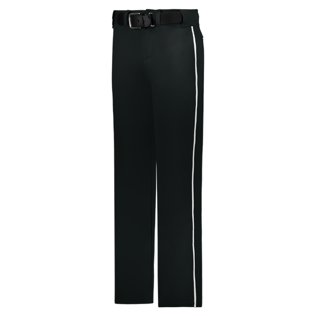 Black pants with a white stripe on a white background