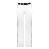 White pants with a black belt on a white background