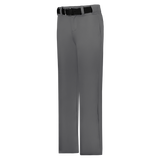 Gray pants with a black belt on a white background