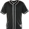 Black baseball jersey with white accents on a white background