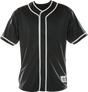Black baseball jersey with white accents on a white background