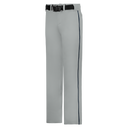 Gray pants with a black belt and stripe on a white background
