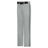 Gray pants with a black belt and stripe on a white background