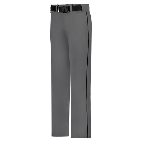Gray pants with a black belt on a white background