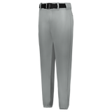 Gray pants with a black belt on a white background