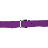 Purple belt with a silver buckle on a white background