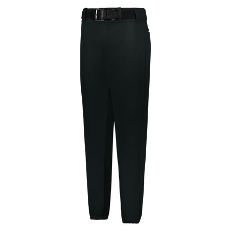 Black pants with a belt on a white background