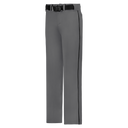 Gray pants with a black belt on a white background