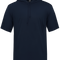 Navy blue hoodie with short sleeves on a white background