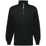 Black pullover with a quarter zip on a white background