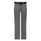 Gray pants with a black belt on a white background