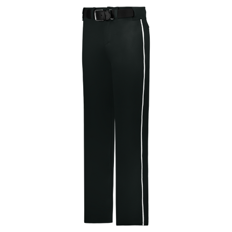 Black pants with a white stripe on a white background