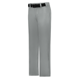 Gray pants with a black belt on a white background