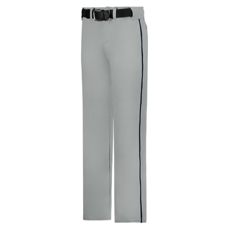 Gray pants with a black belt and stripe on a white background