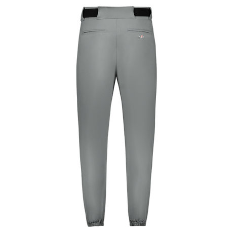 Gray pants with a black belt on a white background