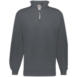 Gray long-sleeve shirt with a quarter zip on a white background