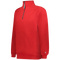 Red sweatshirt with a quarter zip on a white background