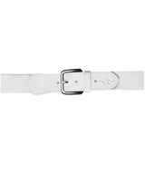 White belt with a black buckle on a white background