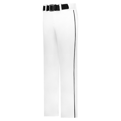 White pants with a black belt on a white background
