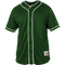 Green baseball jersey with white accents on a white background