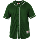Green baseball jersey with white accents on a white background