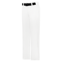 White pants with a black belt on a white background
