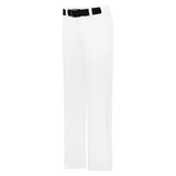 White pants with a black belt on a white background