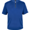 Blue short-sleeve pullover with a zipper on a white background