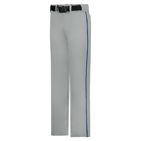 Gray pants with a blue stripe on a white background