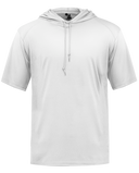 White short-sleeve hoodie on a white background