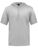 Gray short-sleeve hoodie on a white background