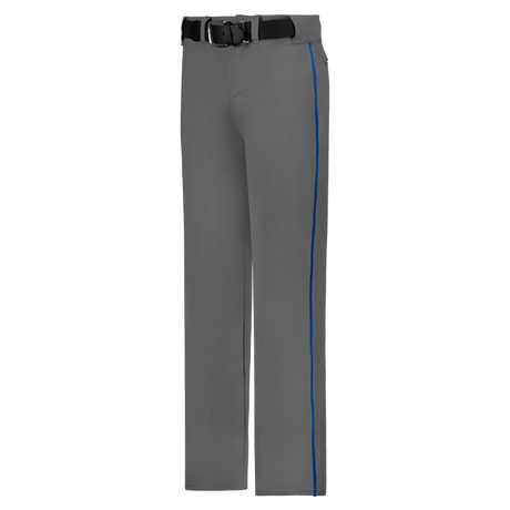 Gray pants with a blue stripe on a white background