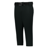 Black pants with a belt on a white background