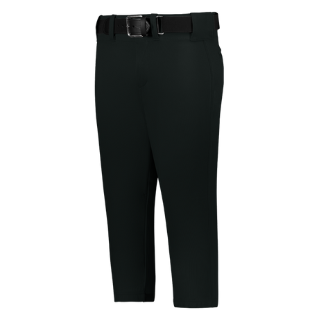 Black pants with a belt on a white background