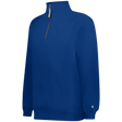 Blue pullover with a quarter zip on a white background