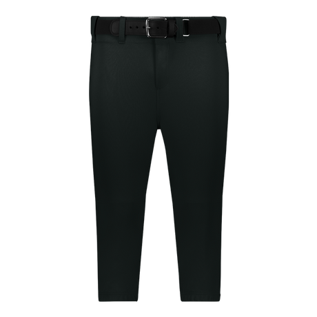Black pants with a belt on a white background